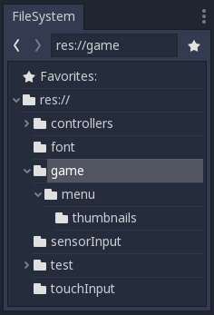 File structure of the game